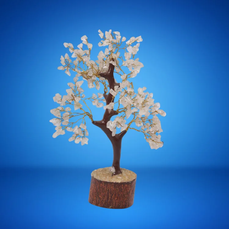 Clear Quartz Stone Crystal Tree (White)